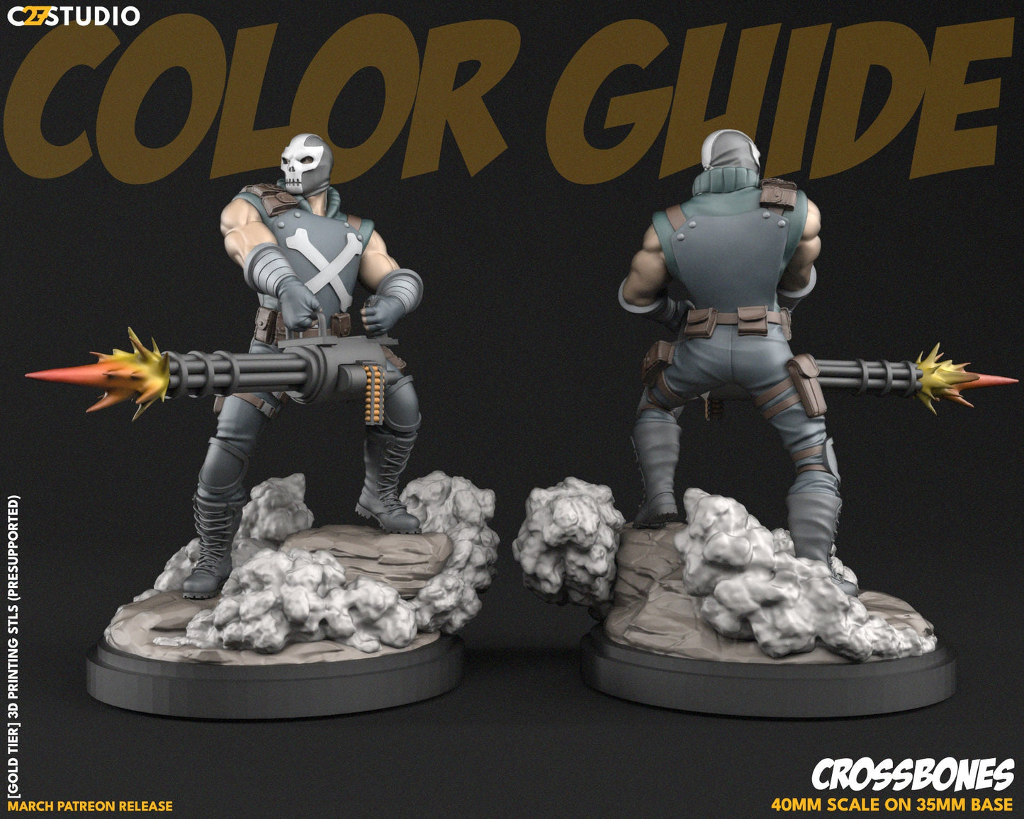 Crossbones / Devastator 40mm miniature (sculpted by C27 collectibles) (Crisis Protocol Proxy/Alternative)