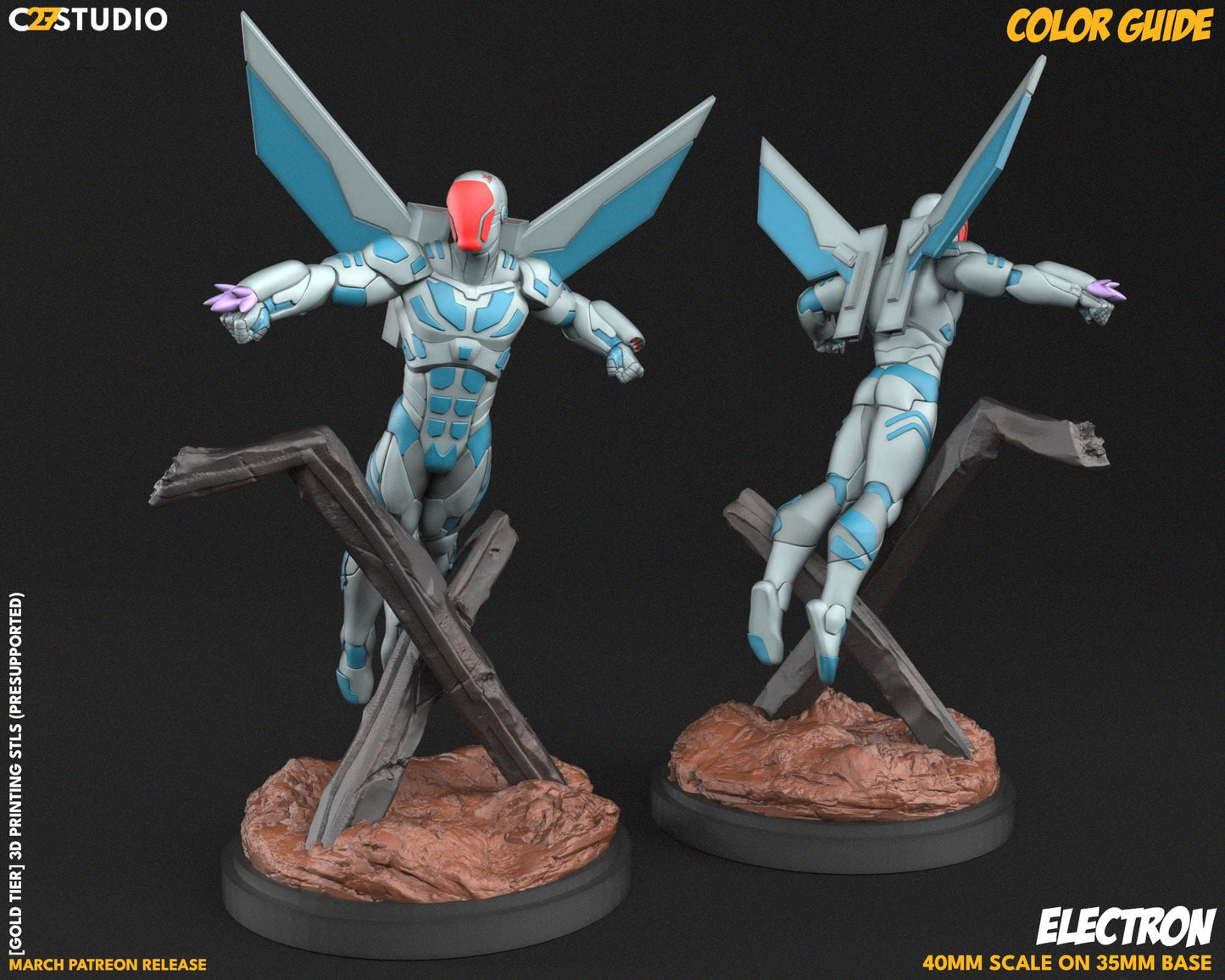 Mach X / Tiny Gundam 40mm miniature (sculpted by C27 collectibles) (Crisis Protocol Proxy/Alternative)