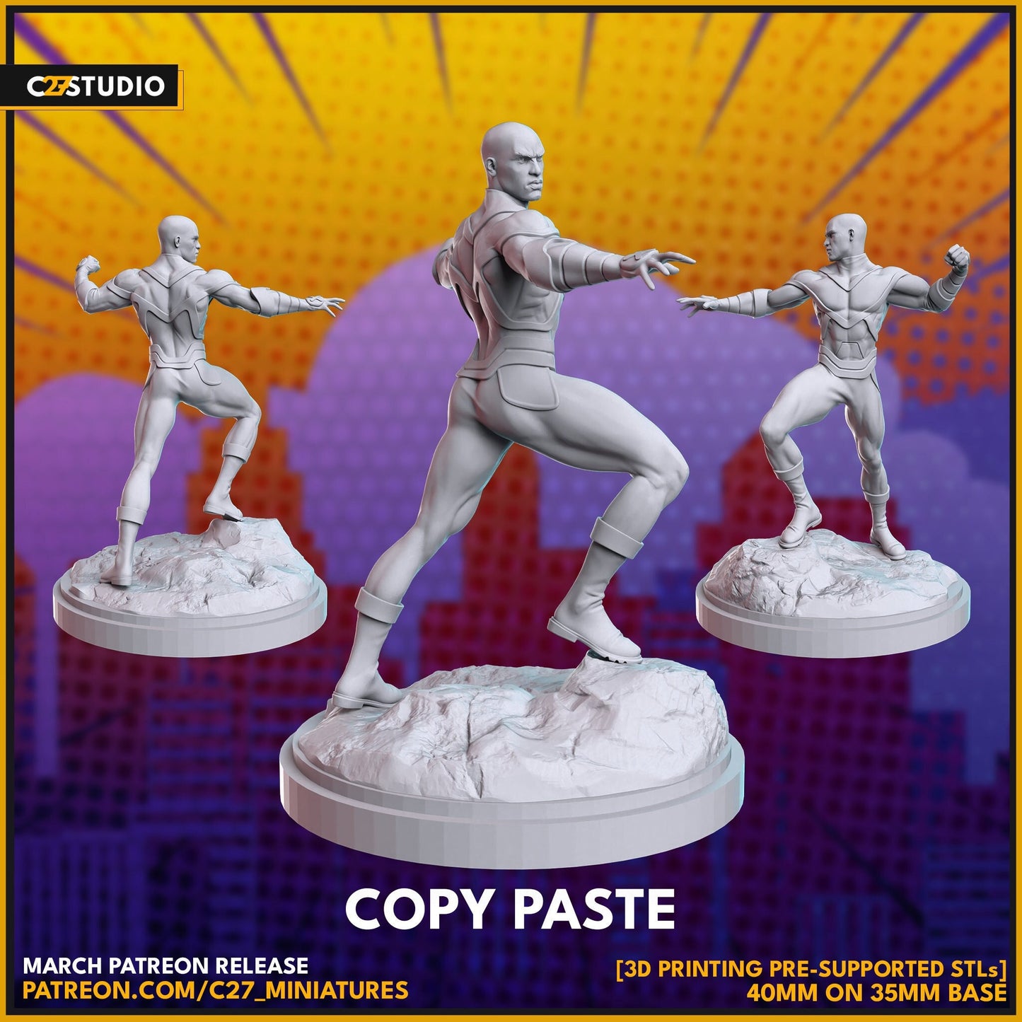 Synch / Copy Paste 40mm miniature (sculpted by C27 collectibles) (Crisis Protocol Proxy/Alternative)