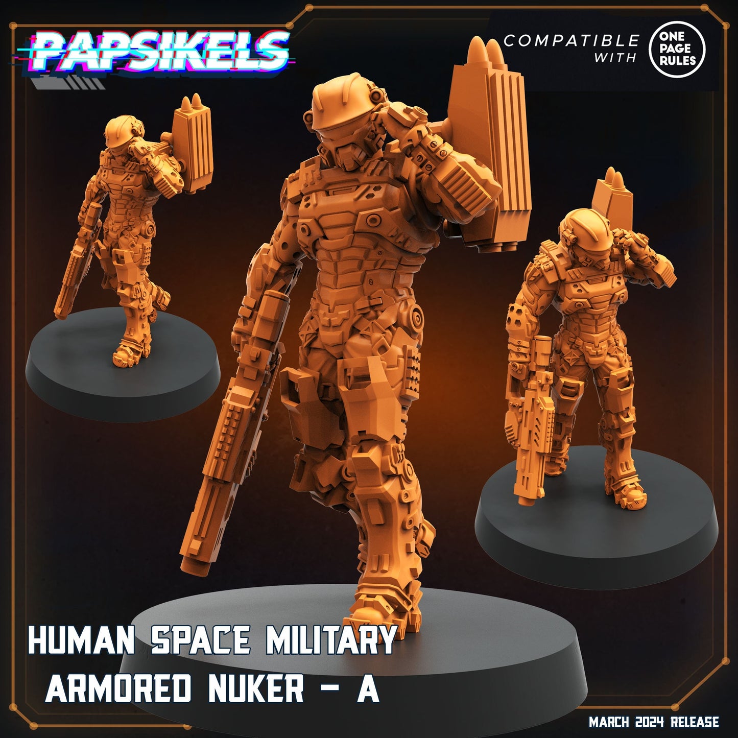 Human Space Military Armoured Nuker - A (sculpted by Papsikels)
