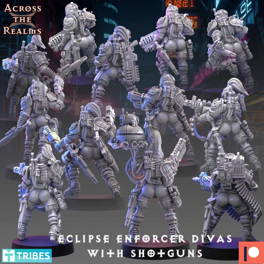 Eclipse Enforcer Divas (12 Models) - (sculpted by Across the Realms)