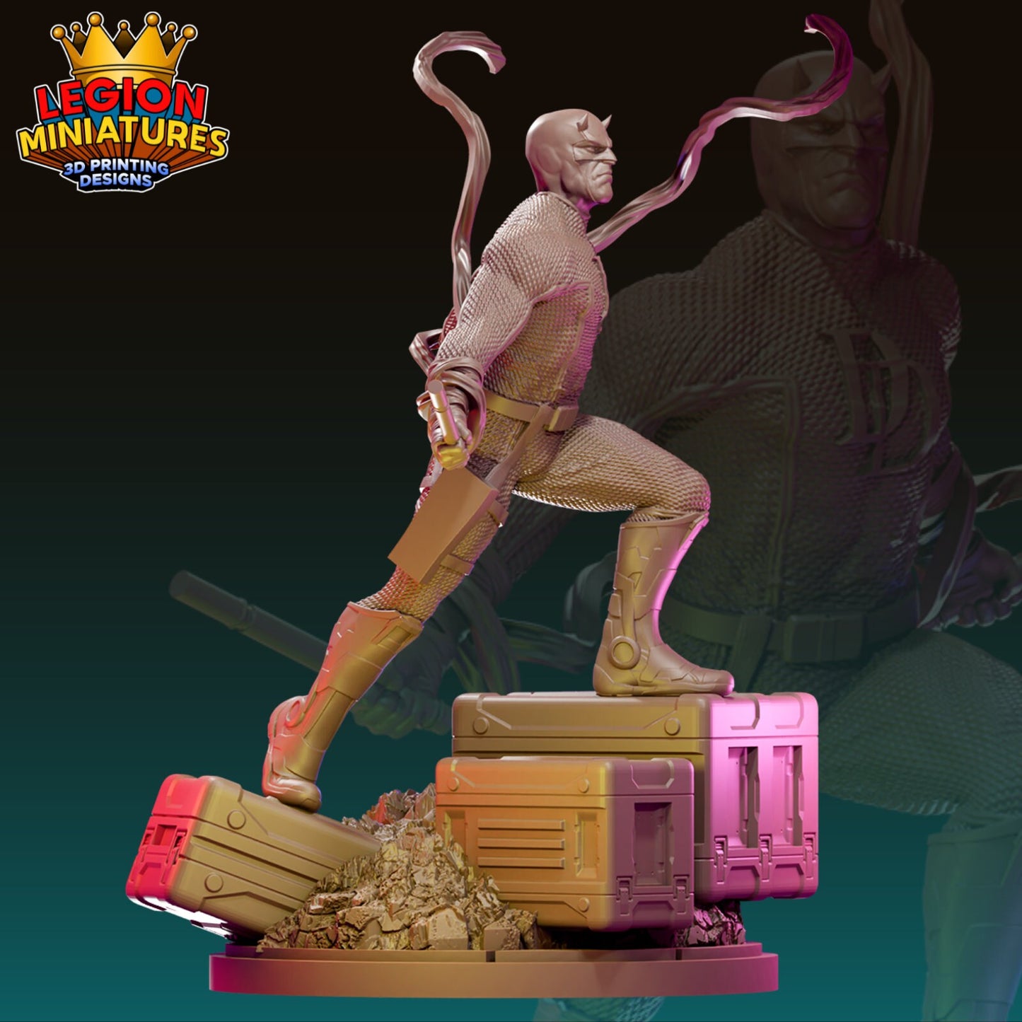 Daredevil Fan-Art 40mm Miniature (Sculpted by Legion Miniatures) (Crisis Protocol Proxy/Alternative)