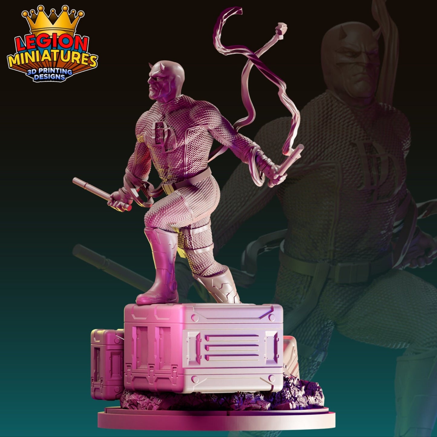 Daredevil Fan-Art 40mm Miniature (Sculpted by Legion Miniatures) (Crisis Protocol Proxy/Alternative)