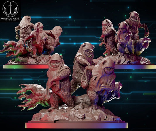Ewoks with Slings - Fan Art (sculpted by Warblade Studios)