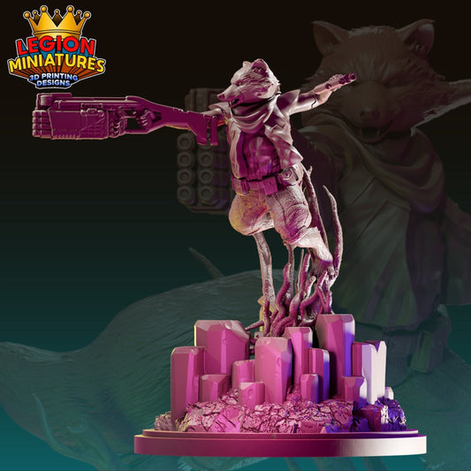Rocket Fan-Art 40mm Miniature (Sculpted by Legion Miniatures) (Crisis Protocol Proxy/Alternative)
