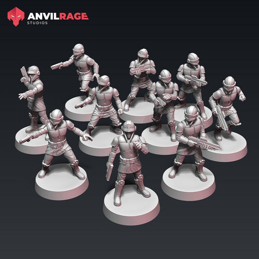 Peacekeepers with Pistols - set of 5 (Sculpted by Anvilrage Studios)