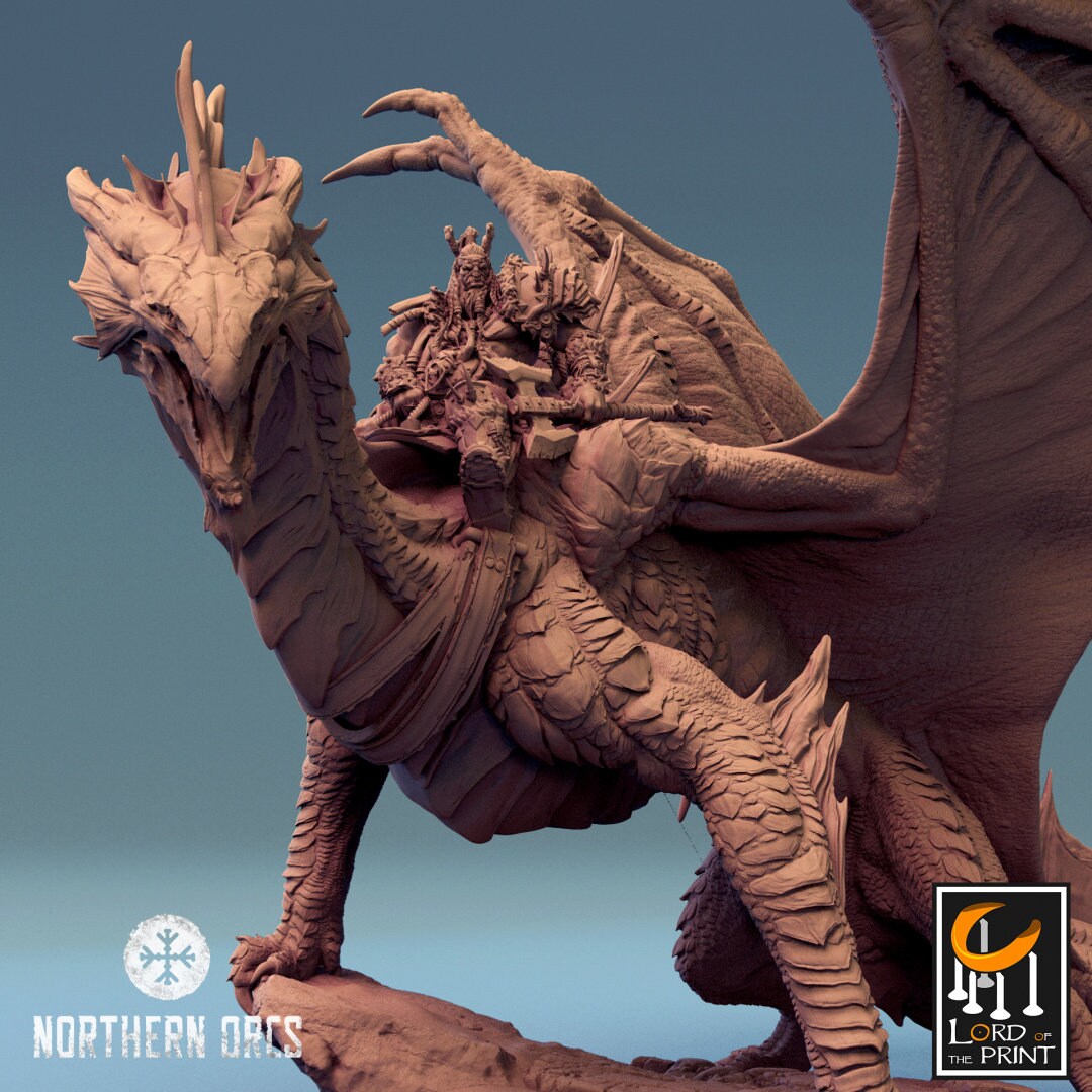 Silver Dragon - Landed (Sculpted by Lord of the Print)