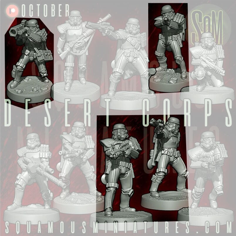 Custom Squamous (4 troopers . 2 terrain pieces)