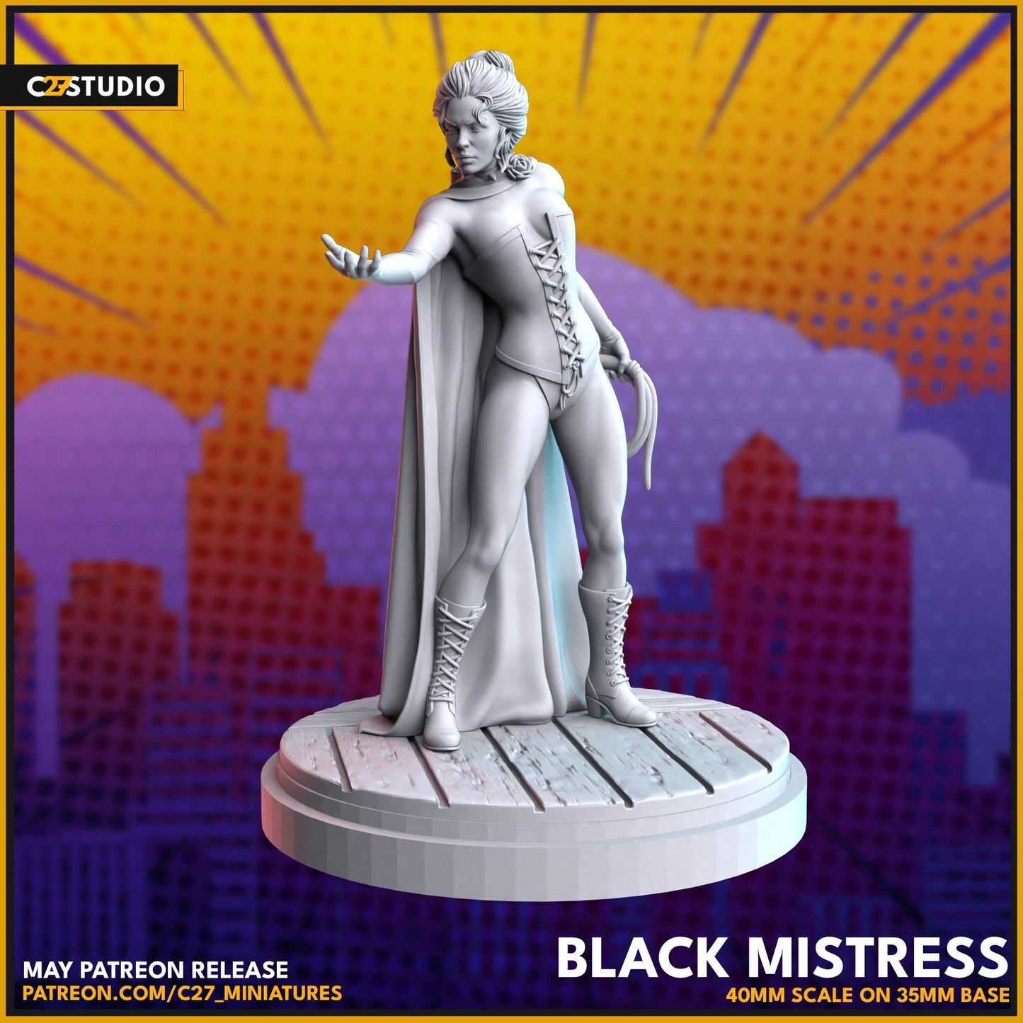 Jean Grey - Black Queen / Black Mistress 40mm miniature (sculpted by C27 collectibles) (Crisis Protocol Proxy/Alternative)