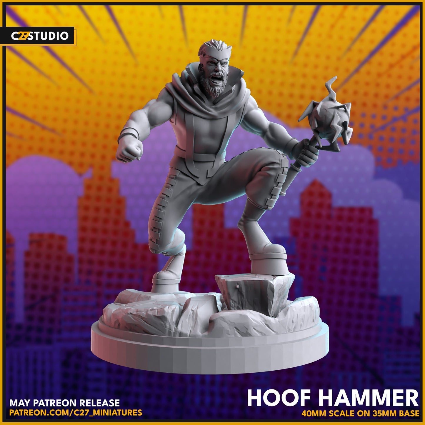 Gorgon / Hoof Hammer 40mm miniature (sculpted by C27 collectibles) (Crisis Protocol Proxy/Alternative)
