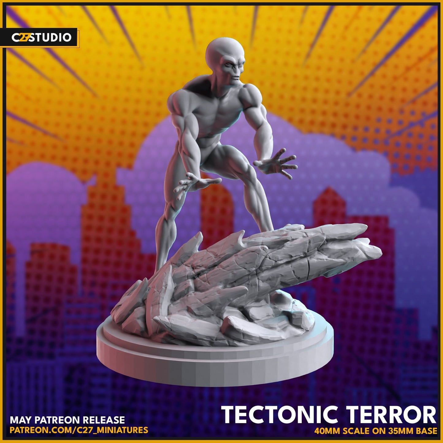 Earthquake / Tectonic Terror 40mm miniature (sculpted by C27 collectibles) (Crisis Protocol Proxy/Alternative)