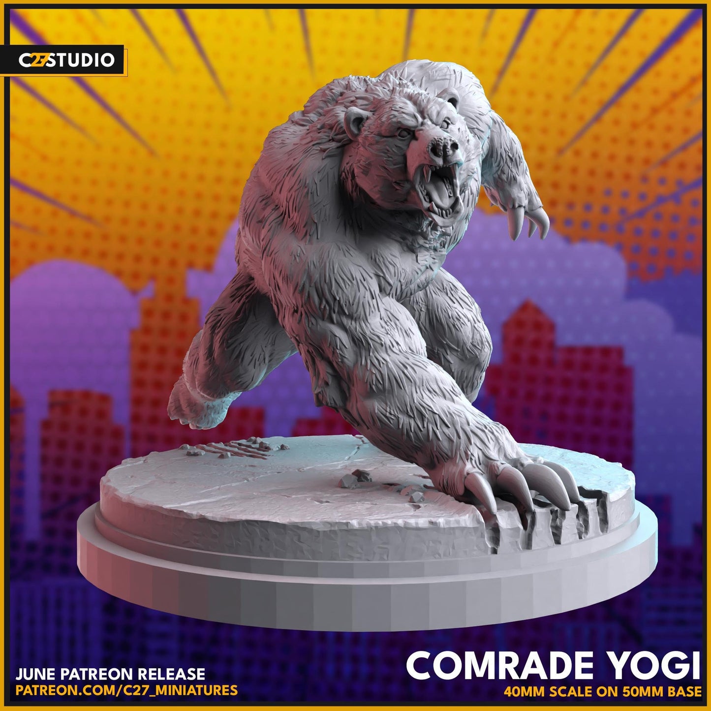 Ursa Major / Comrade Yogi 40mm miniature (sculpted by C27 collectibles) (Crisis Protocol Proxy/Alternative)