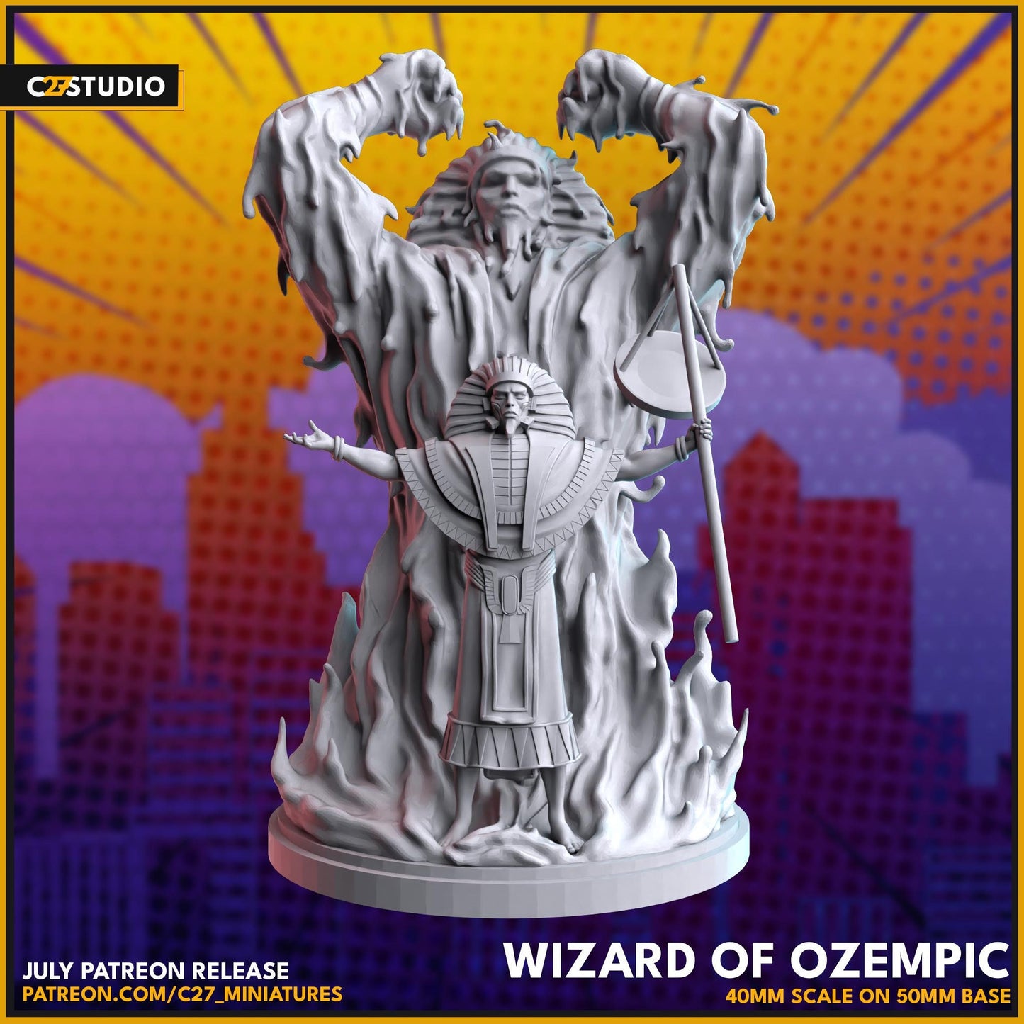 Horseman - Famine / Wizard of Ozempic 40mm miniature (sculpted by C27 collectibles) (Crisis Protocol Proxy/Alternative)