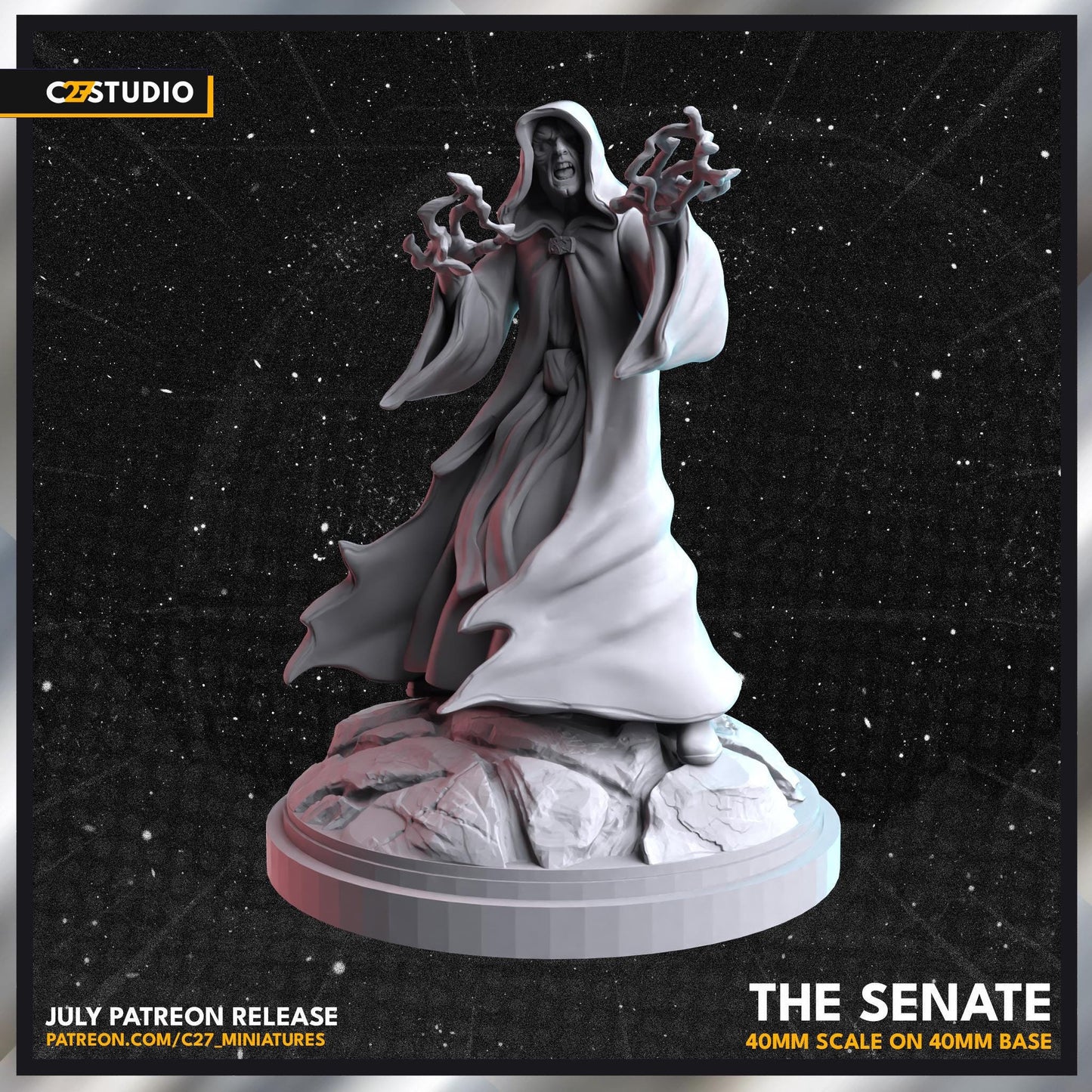 Palpatine / The Senate 40mm miniature (sculpted by C27 collectibles) (Crisis Protocol Proxy/Alternative)