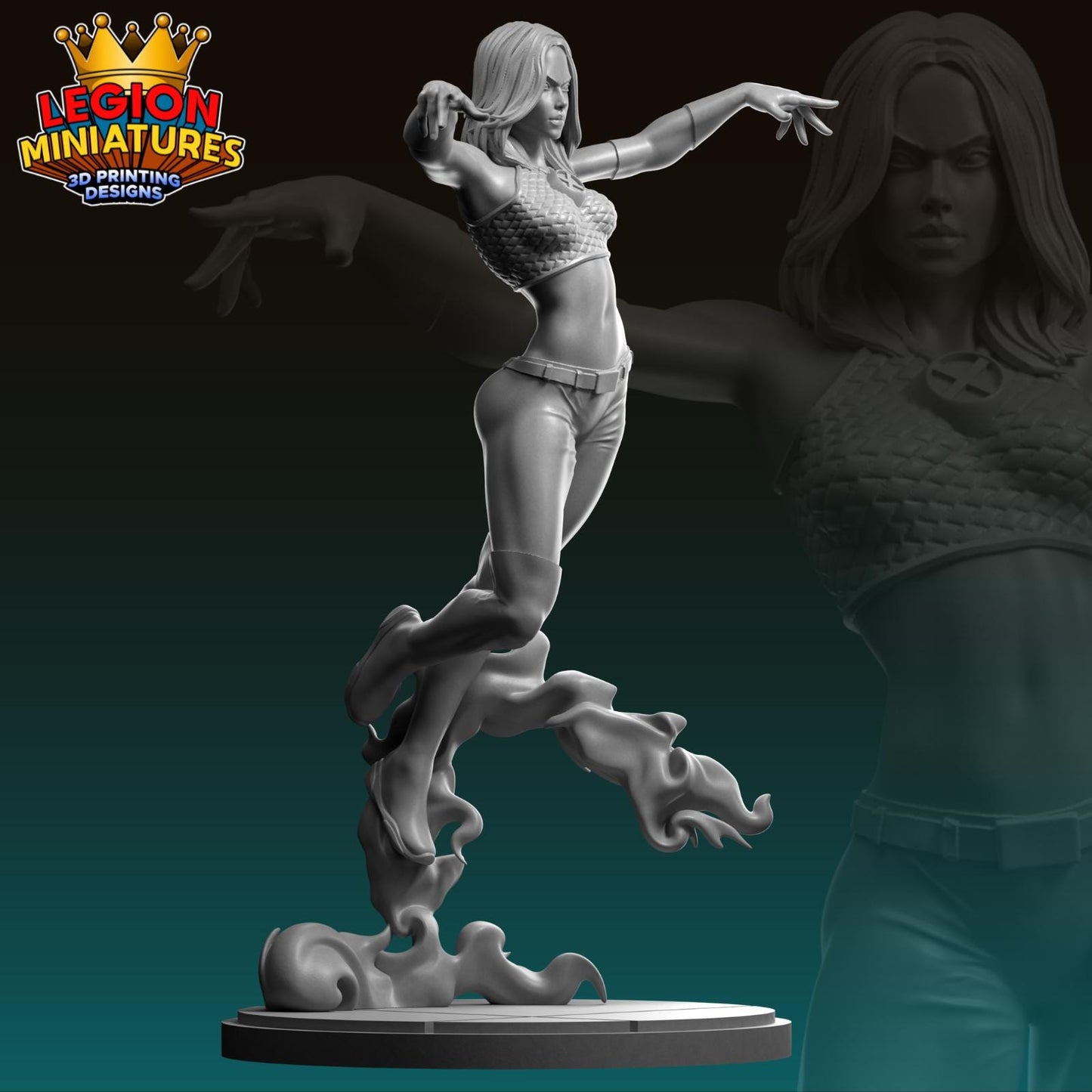 Ultimate Jean Fan-Art 40mm Miniature (Sculpted by Legion Miniatures) (Crisis Protocol Proxy/Alternative)