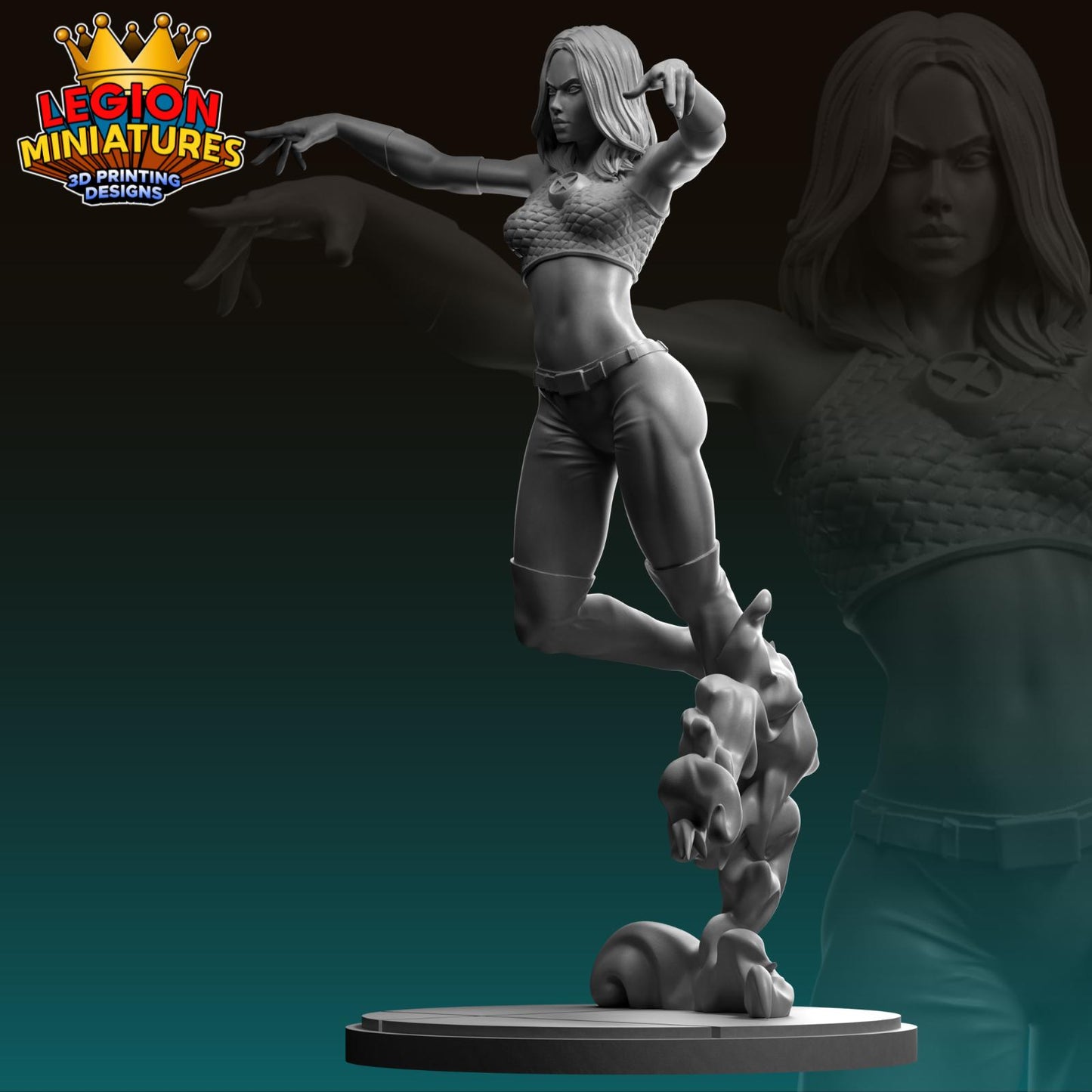 Ultimate Jean Fan-Art 40mm Miniature (Sculpted by Legion Miniatures) (Crisis Protocol Proxy/Alternative)