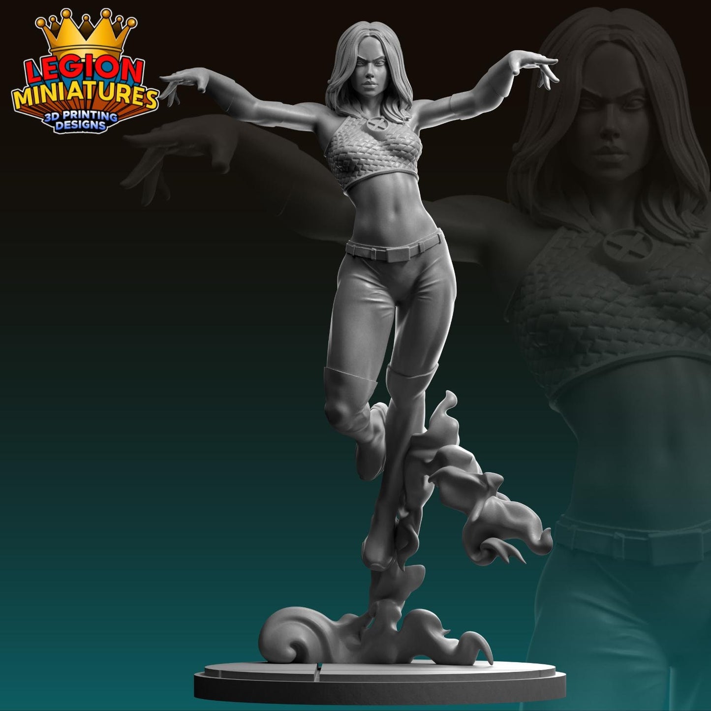 Ultimate Jean Fan-Art 40mm Miniature (Sculpted by Legion Miniatures) (Crisis Protocol Proxy/Alternative)
