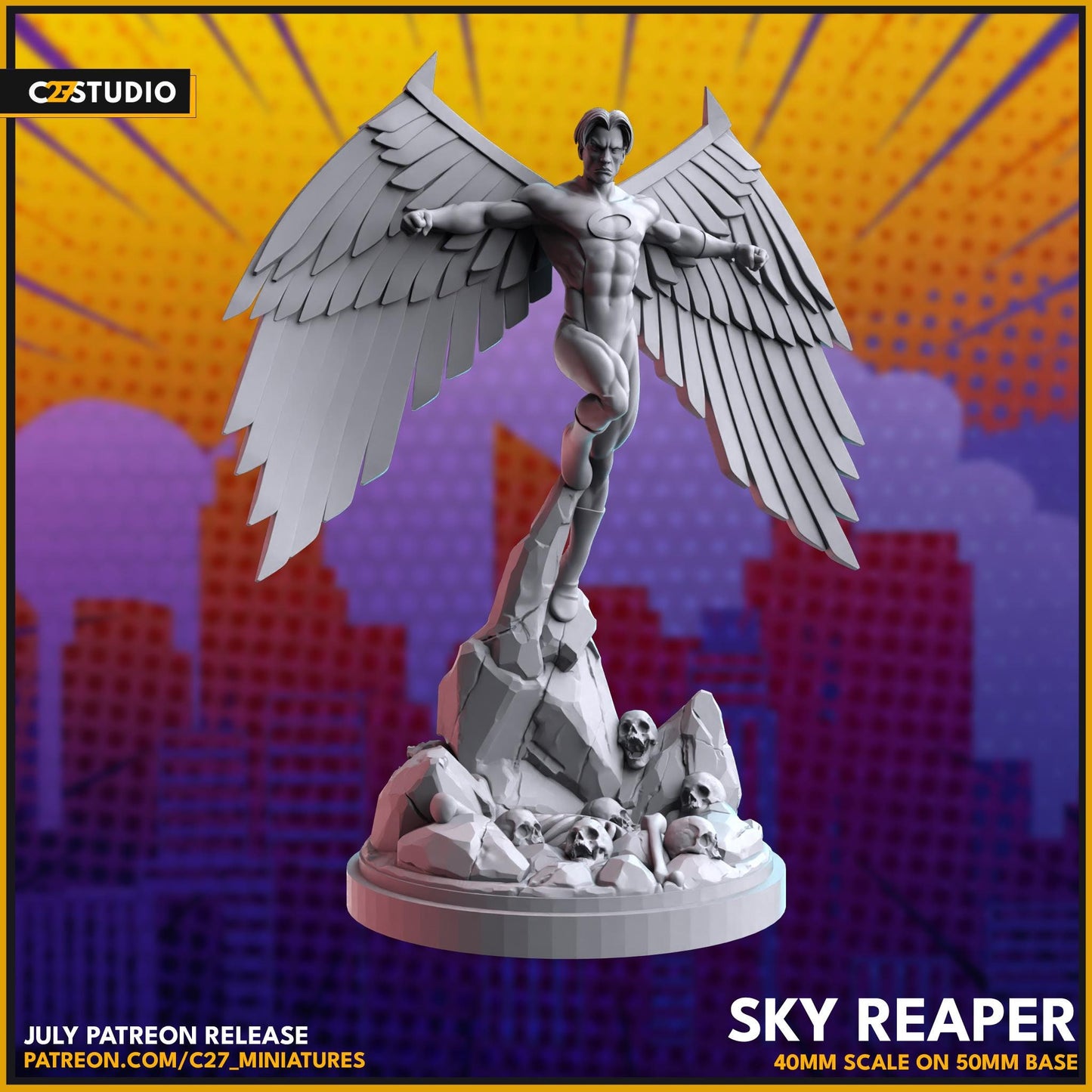 Arch-Angel / Sky Reaper 40mm miniature (sculpted by C27 collectibles) (Crisis Protocol Proxy/Alternative)