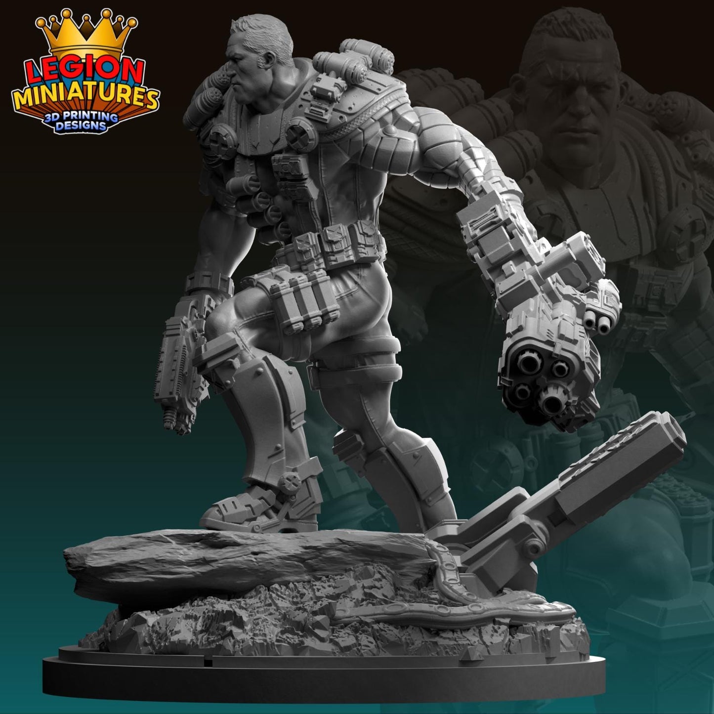 Cable Fan-Art 40mm Miniature (Sculpted by Legion Miniatures) (Crisis Protocol Proxy/Alternative)