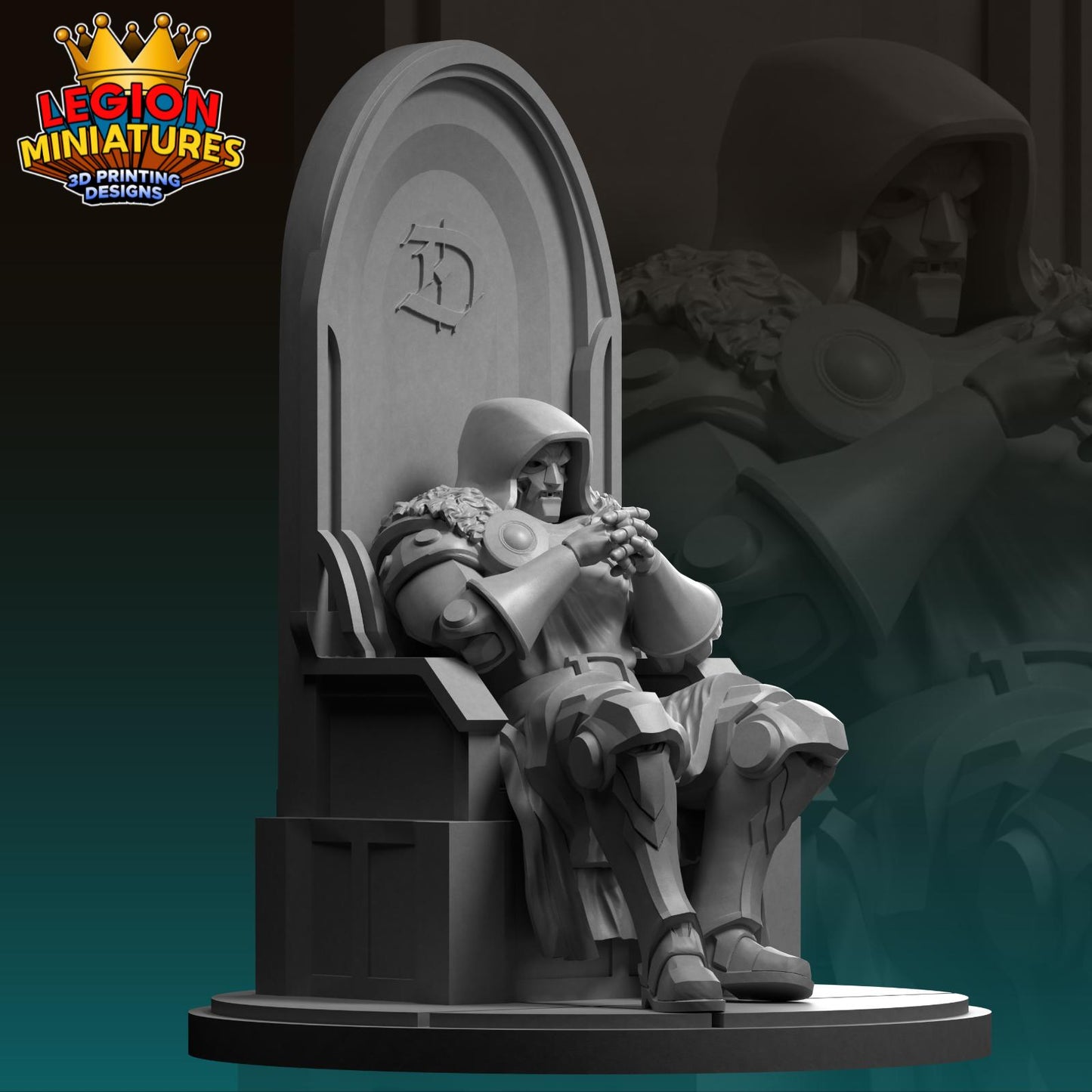 Dr Doom Fan-Art 40mm Miniature (Sculpted by Legion Miniatures) (Crisis Protocol Proxy/Alternative)