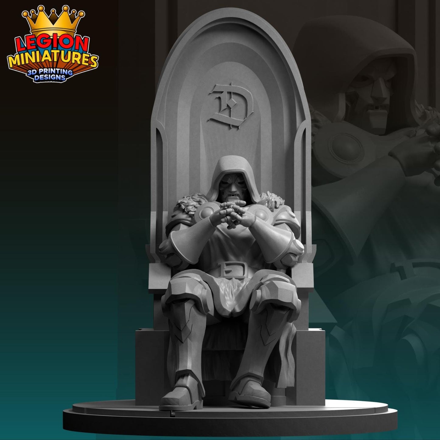 Dr Doom Fan-Art 40mm Miniature (Sculpted by Legion Miniatures) (Crisis Protocol Proxy/Alternative)