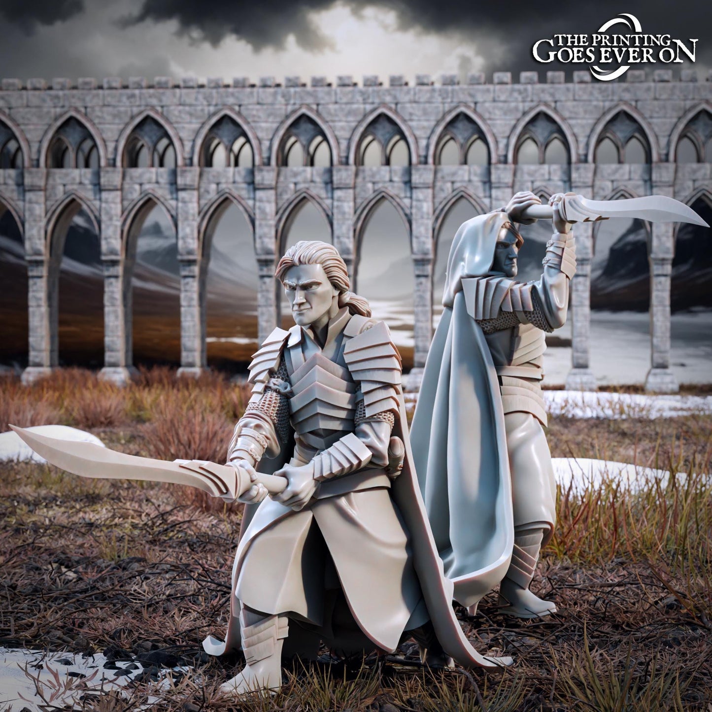 Elven Twins - Elliran & Ellidon (sculpted by Print Goes Ever On)