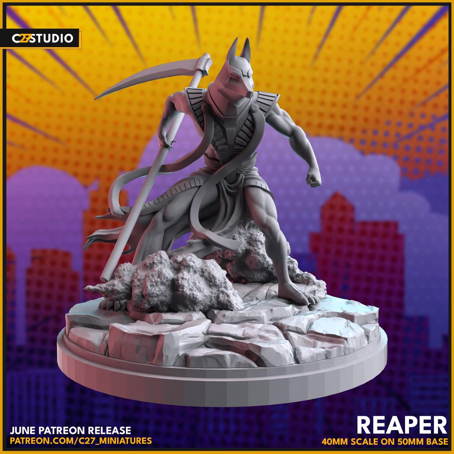 Horseman - Death / Reaper 40mm miniature (sculpted by C27 collectibles) (Crisis Protocol Proxy/Alternative)