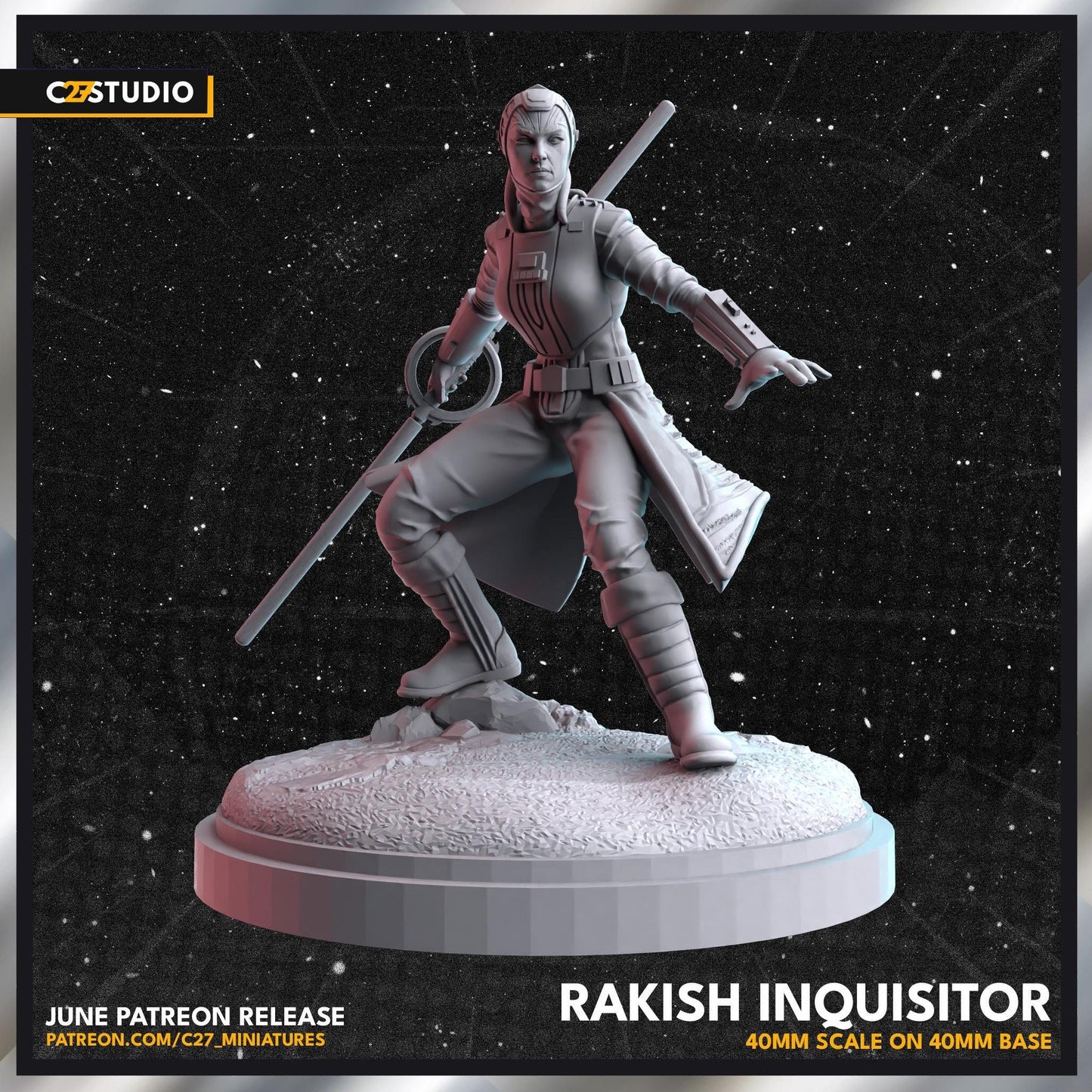 Fourth Sister / Rakish Inquisitor 40mm miniature (sculpted by C27 collectibles) (Crisis Protocol Proxy/Alternative)