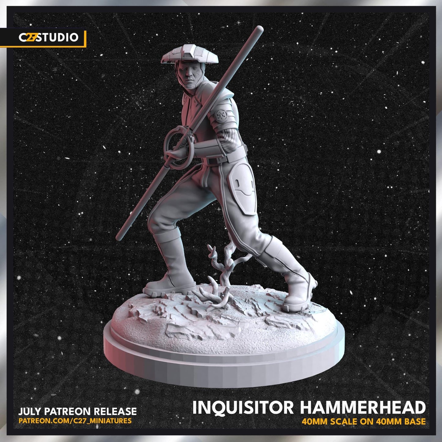 Fifth Brother / Inquisitor Hammerhead 40mm miniature (sculpted by C27 collectibles) (Crisis Protocol Proxy/Alternative)