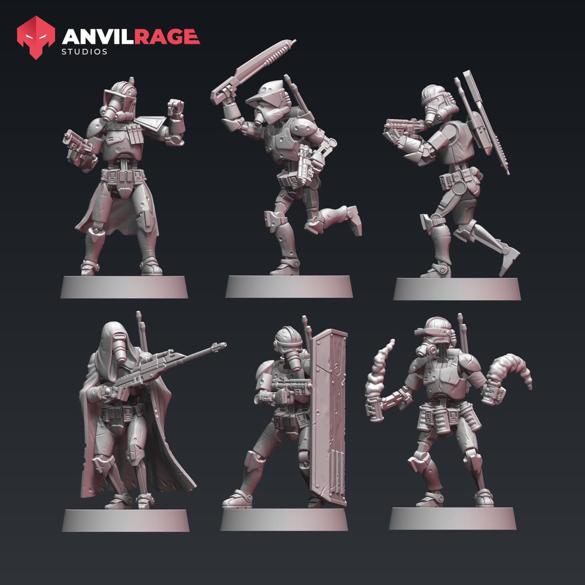 Covert Ops Commando Droids - set of 6 (Sculpted by Anvilrage Studios)