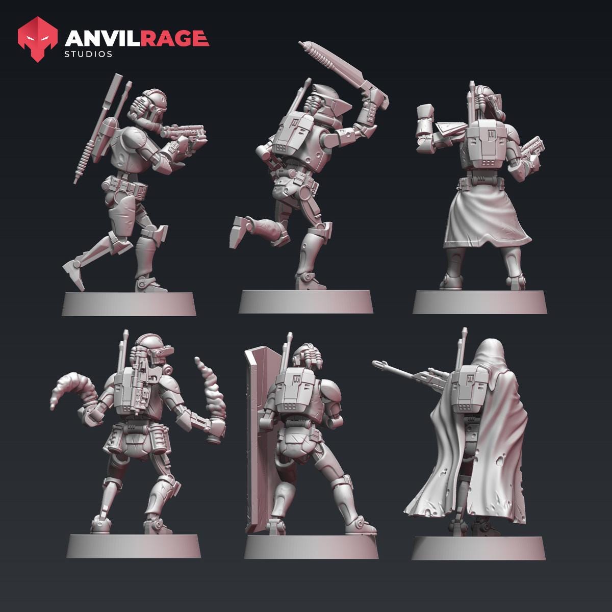 Covert Ops Commando Droids - set of 6 (Sculpted by Anvilrage Studios)