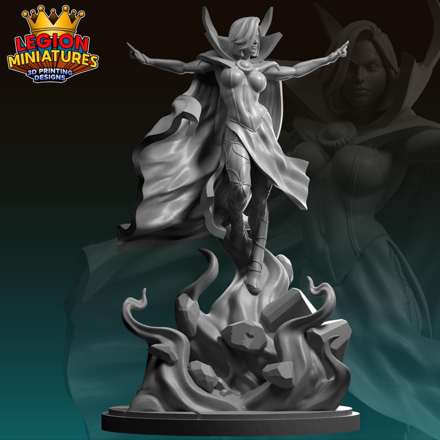 Clea Fan-Art 40mm Miniature (Sculpted by Legion Miniatures) (Crisis Protocol Proxy/Alternative)