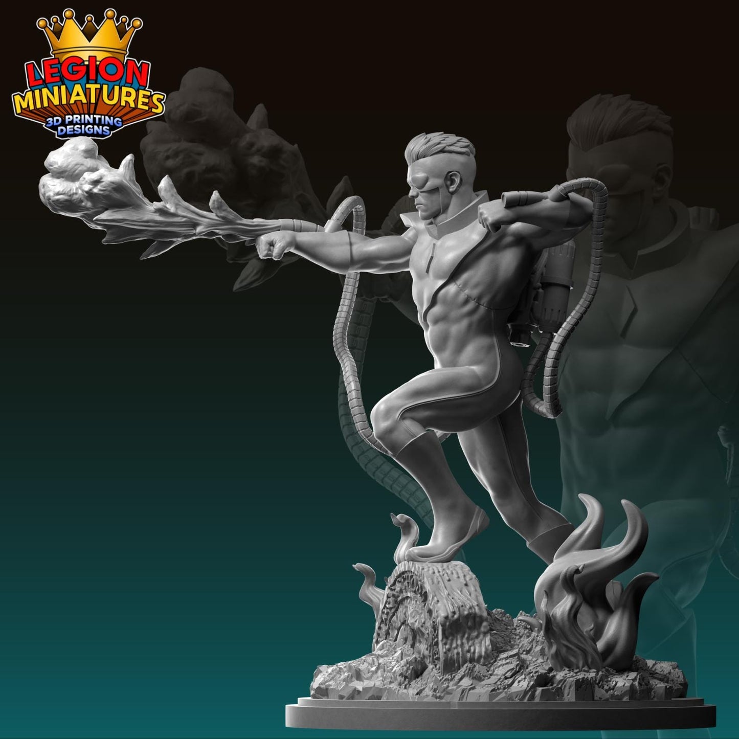 Pyro Fan-Art 40mm Miniature (Sculpted by Legion Miniatures) (Crisis Protocol Proxy/Alternative)