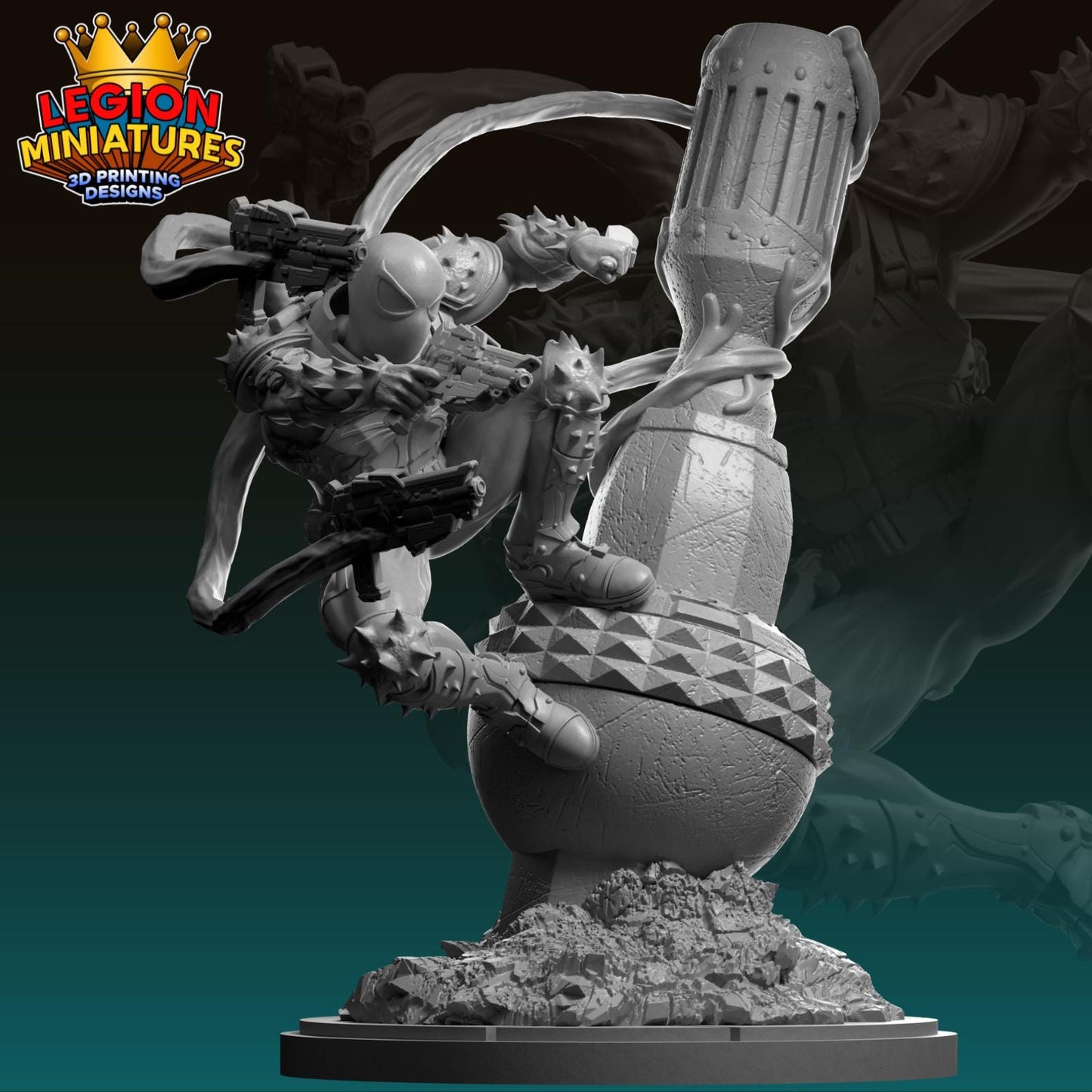 Agent Venom Fan-Art 40mm Miniature (Sculpted by Legion Miniatures) (Crisis Protocol Proxy/Alternative)