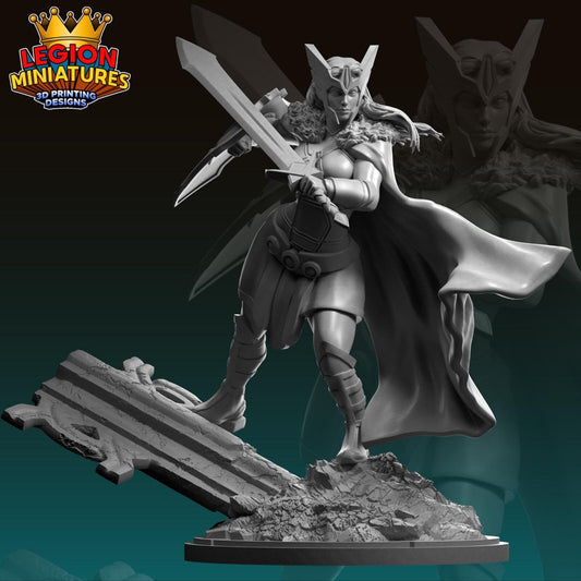 Sif Fan-Art 40mm Miniature (Sculpted by Legion Miniatures) (Crisis Protocol Proxy/Alternative)