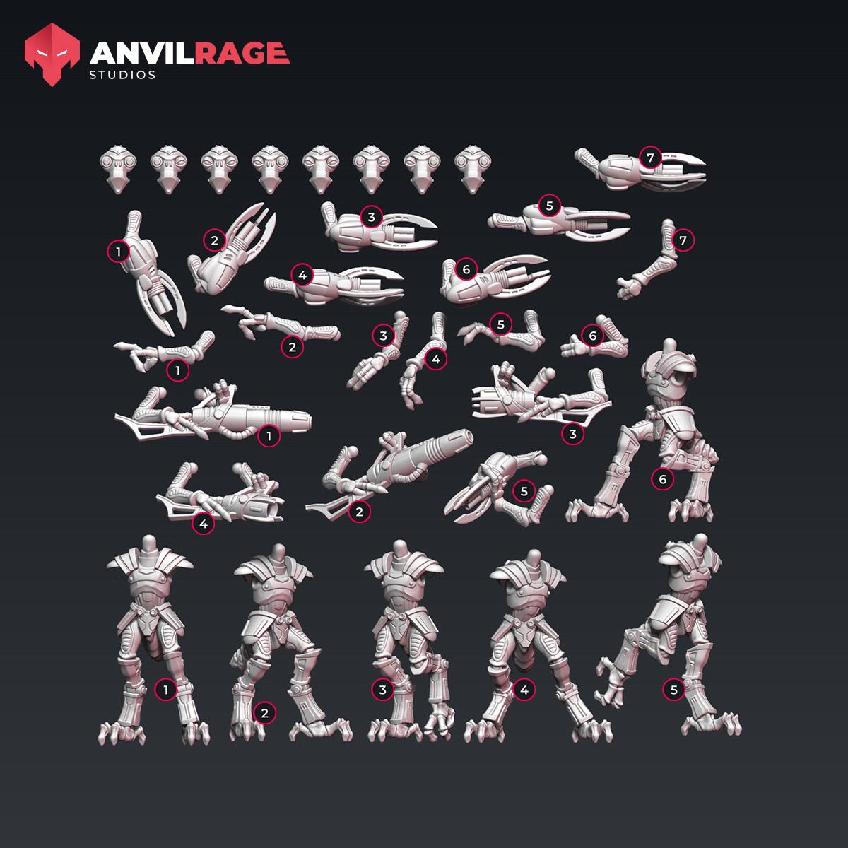 Geobugs Amoured Elites - set of 6 (Sculpted by Anvilrage Studios)