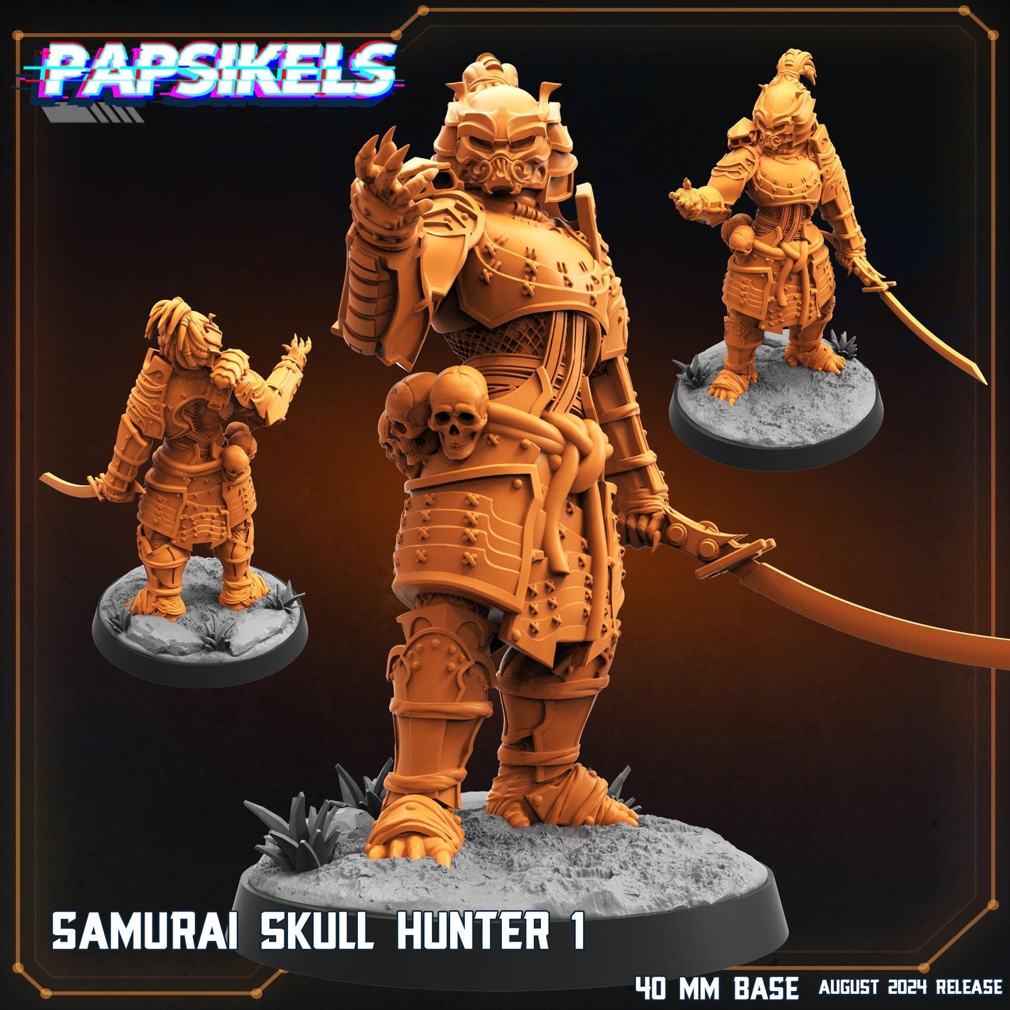Samurai Skull Hunter 1 - Predator Fan Art (sculpted by Papsikels)