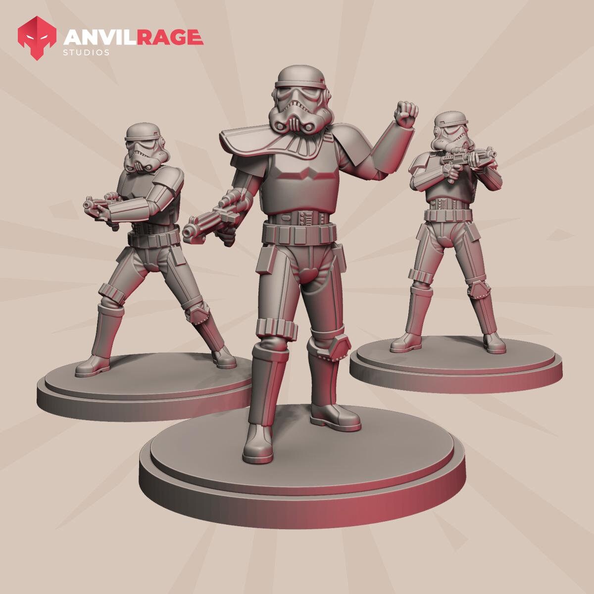 Stormsoldiers Unit - set of 3 (Sculpted by Anvilrage Studios)