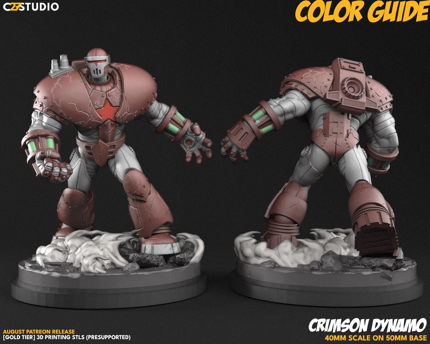 Crimson Dynamo / Steel Soviet 40mm miniature (sculpted by C27 collectibles) (Crisis Protocol Proxy/Alternative)