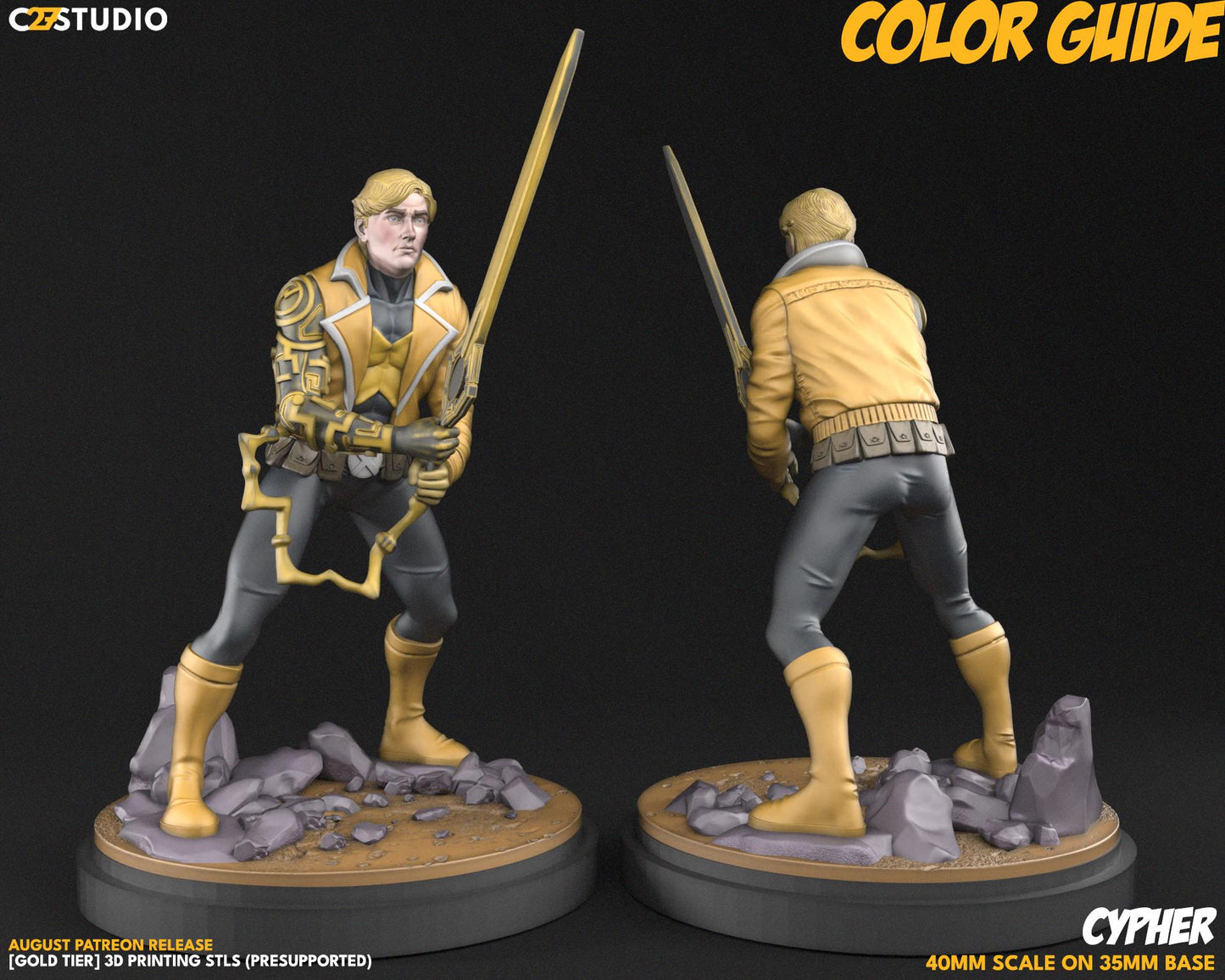 Cypher / Enigma 40mm miniature (sculpted by C27 collectibles) (Crisis Protocol Proxy/Alternative)