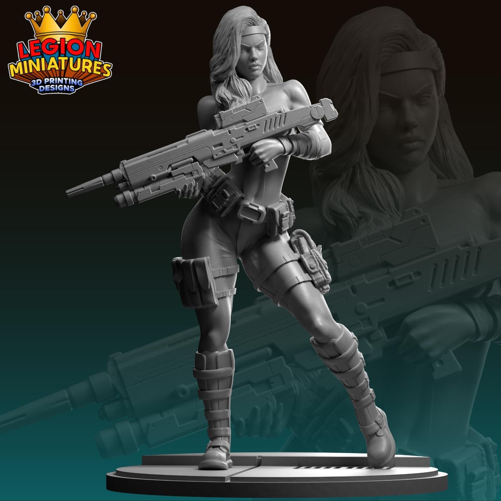 Silver Sable Fan-Art 40mm Miniature (Sculpted by Legion Miniatures) (Crisis Protocol Proxy/Alternative)