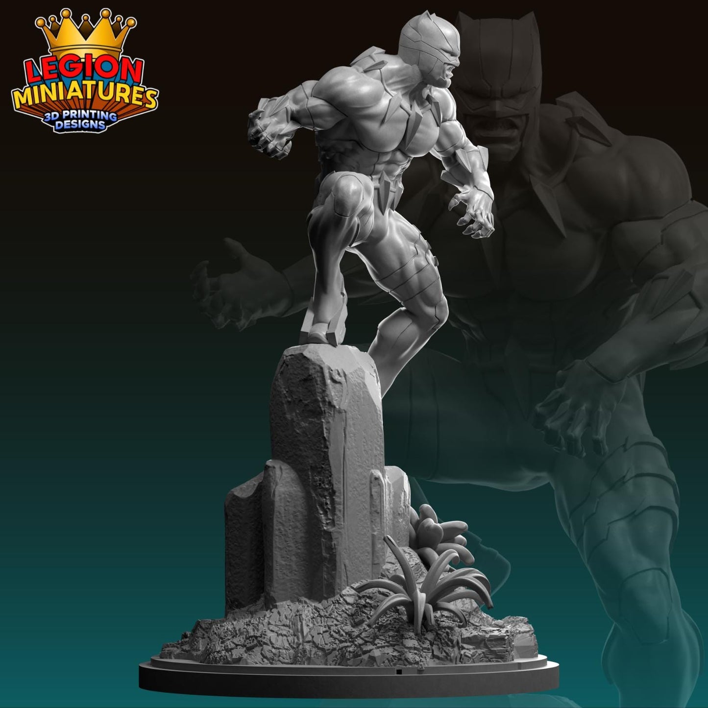 Ultimate Black Panther Fan-Art 40mm Miniature (Sculpted by Legion Miniatures) (Crisis Protocol Proxy/Alternative)