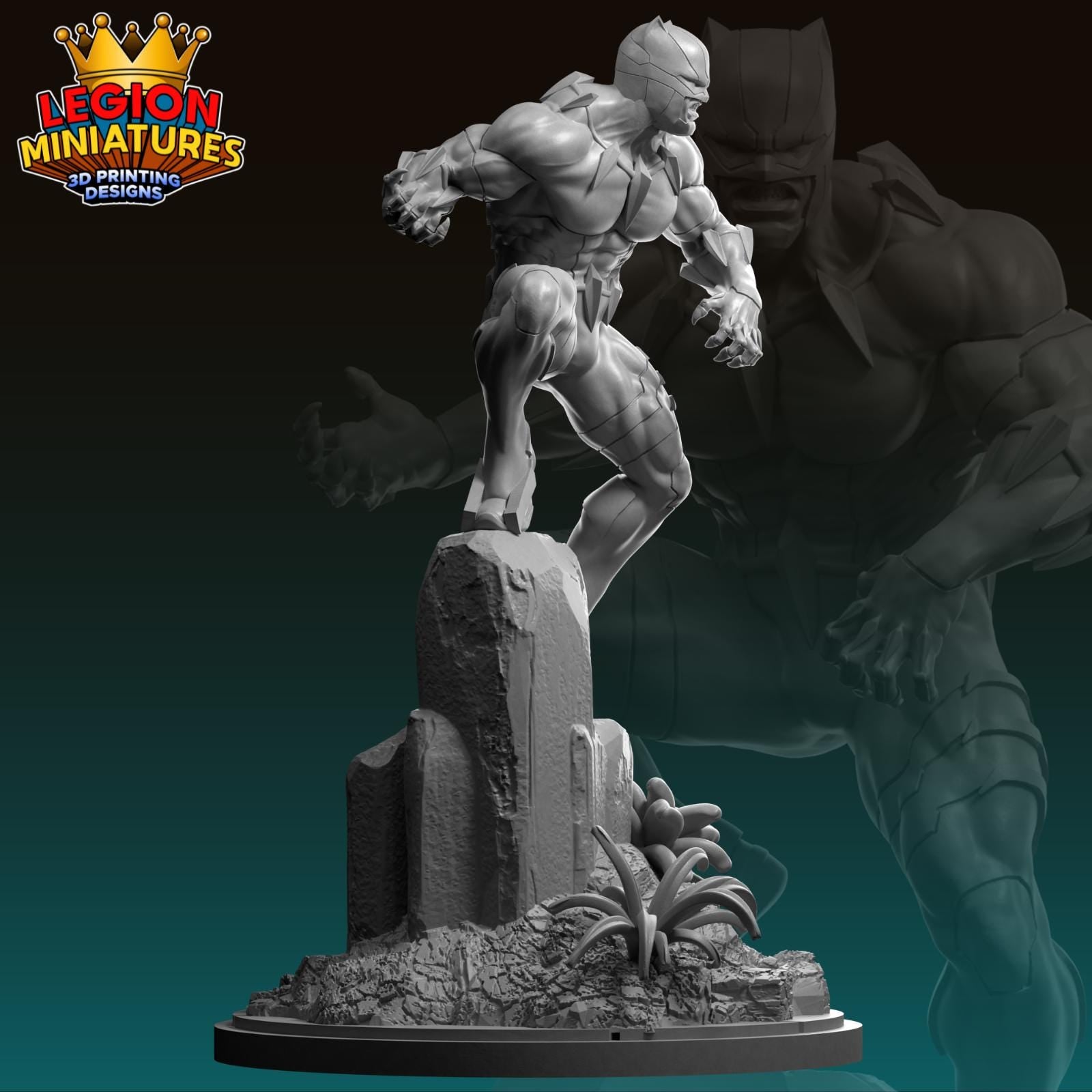 Ultimate Black Panther Fan-Art 40mm Miniature (Sculpted by Legion Miniatures) (Crisis Protocol Proxy/Alternative)