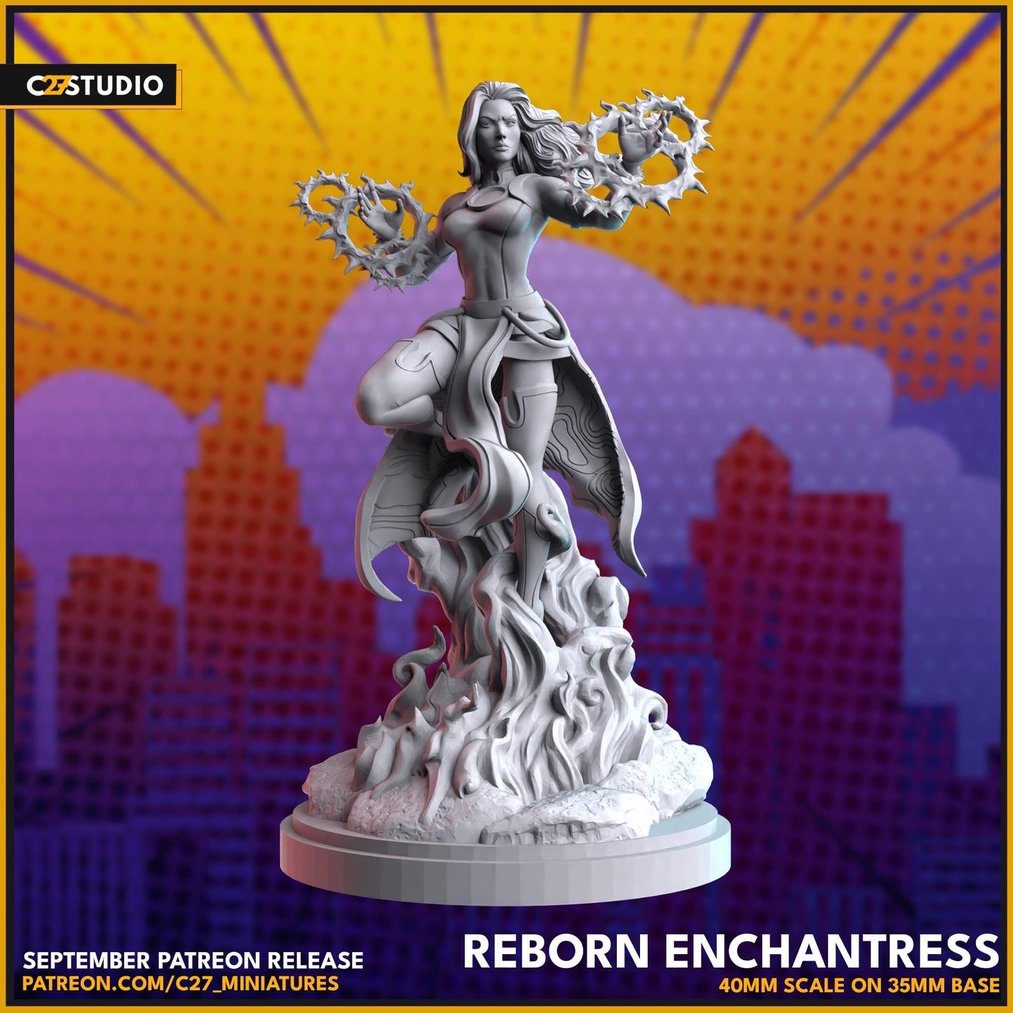 Reborn Enchantress / Young Agatha 40mm miniature (sculpted by C27 collectibles) (Crisis Protocol Proxy/Alternative)
