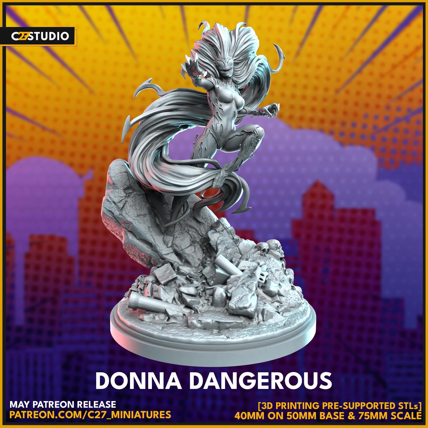 Scream / Donna Dangerous 40mm miniature (sculpted by C27 collectibles) (Crisis Protocol Proxy/Alternative)