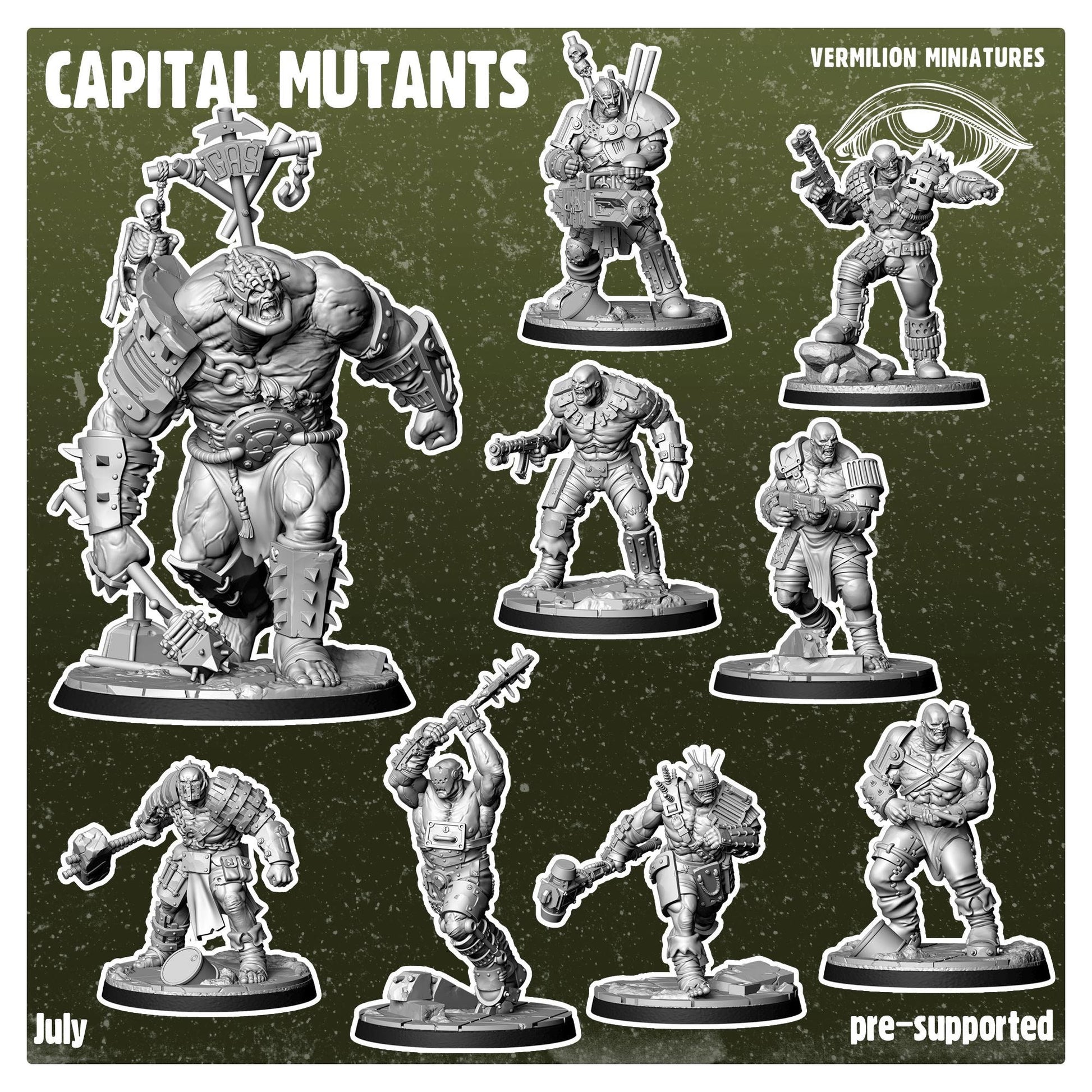 Capital Mutants Warband (9 miniatures) (Sculpted by Vermillion Miniatures)