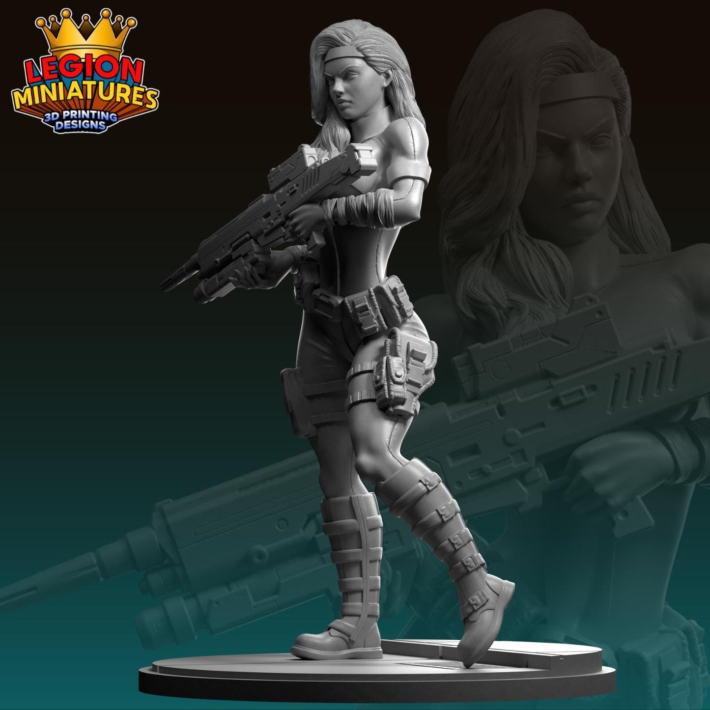 Silver Sable Fan-Art 40mm Miniature (Sculpted by Legion Miniatures) (Crisis Protocol Proxy/Alternative)