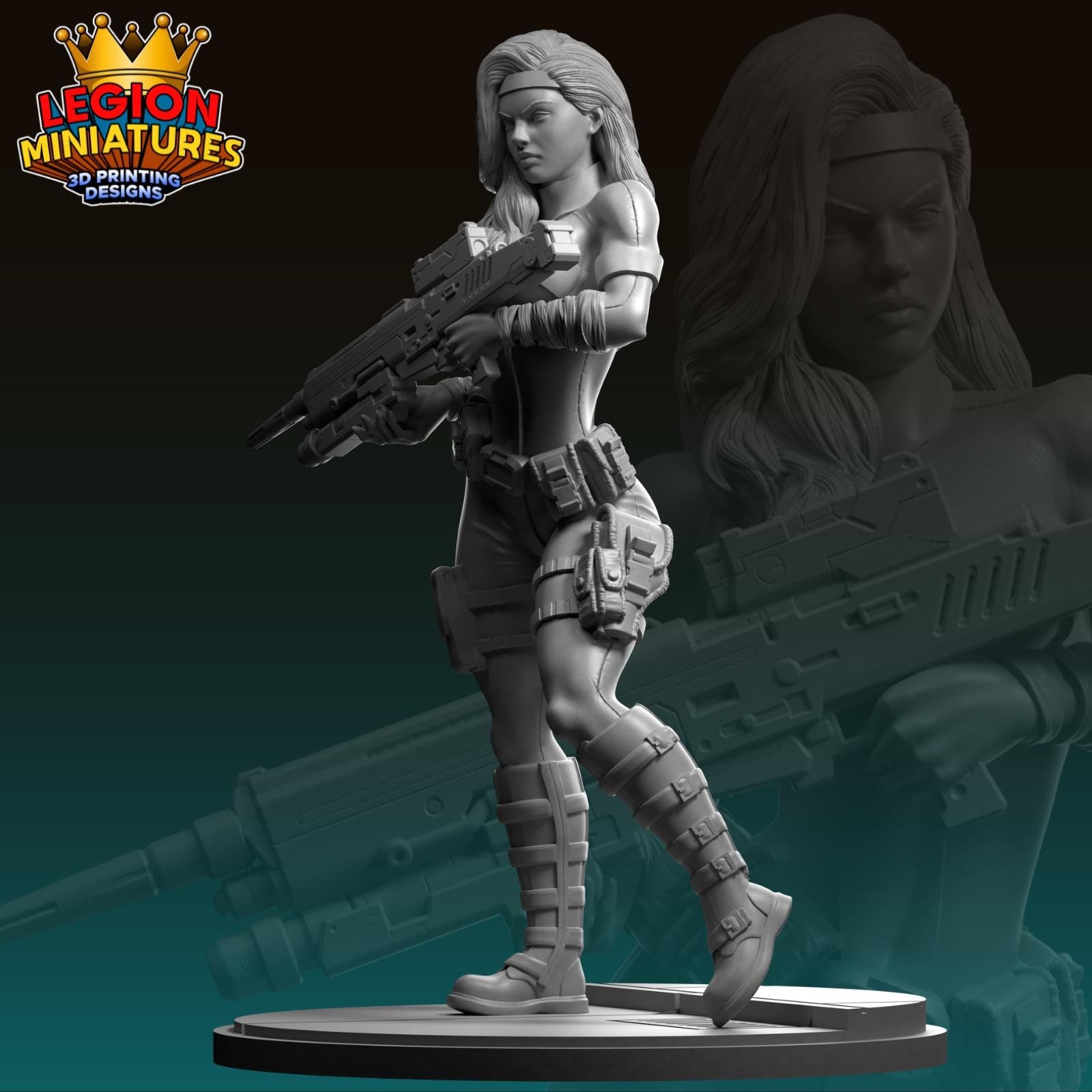 Silver Sable Fan-Art 40mm Miniature (Sculpted by Legion Miniatures) (Crisis Protocol Proxy/Alternative)