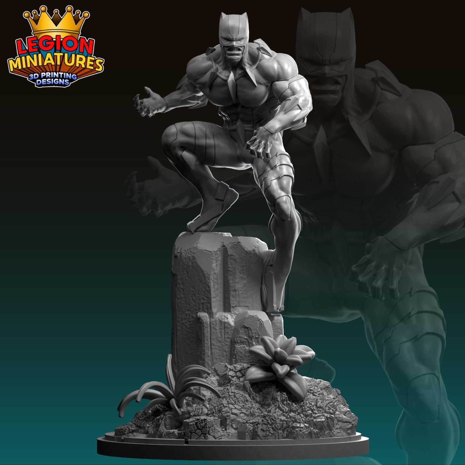 Ultimate Black Panther Fan-Art 40mm Miniature (Sculpted by Legion Miniatures) (Crisis Protocol Proxy/Alternative)