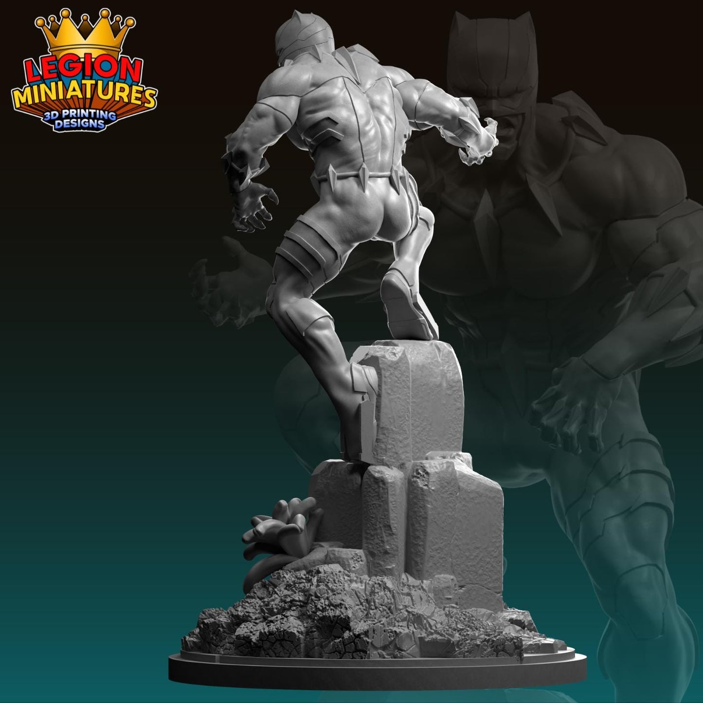 Ultimate Black Panther Fan-Art 40mm Miniature (Sculpted by Legion Miniatures) (Crisis Protocol Proxy/Alternative)